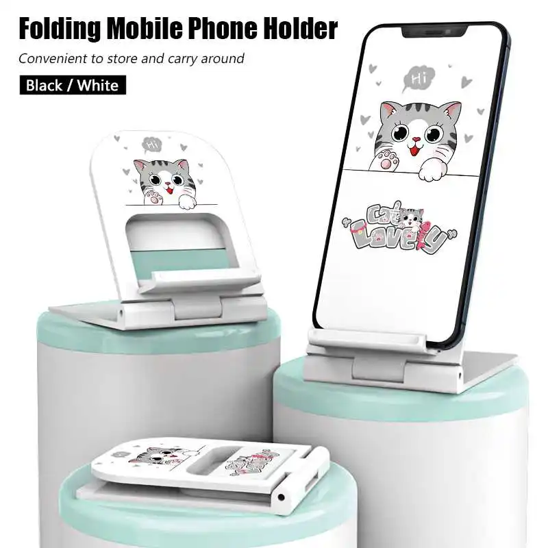 

Fashion Cute Cat Mobile Phone Holder Stand For Cell Phone Smartphone Universal Support Desk Portable Mobile Holder
