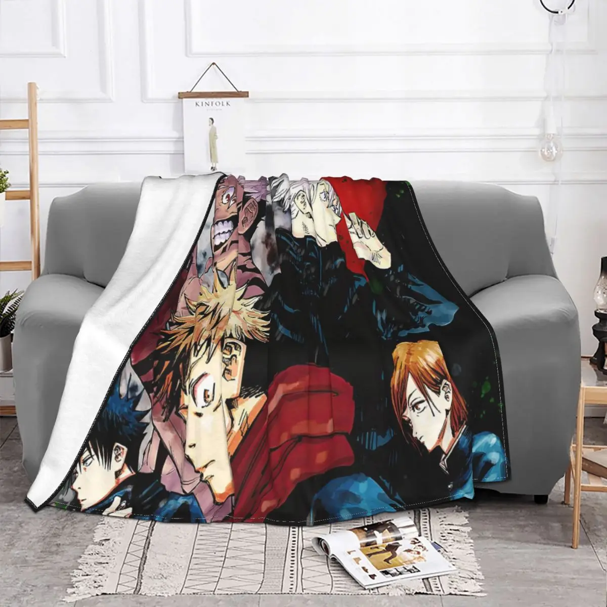 

Jujutsu Kaisen Blankets Coral Fleece Plush Spring Autumn Itadori Yuji Breathable Soft Throw Blanket for Bed Travel Plush Thin