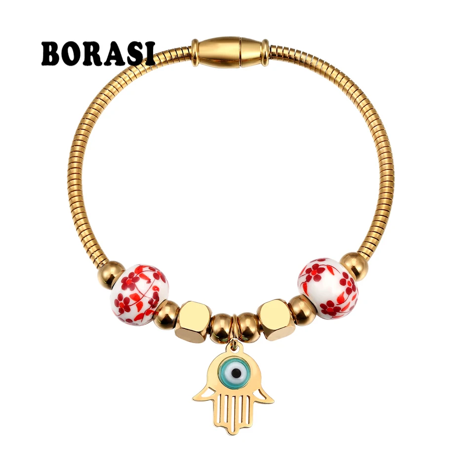 Модный браслет и из нержавеющей стали с изображением злых глаз для женщин