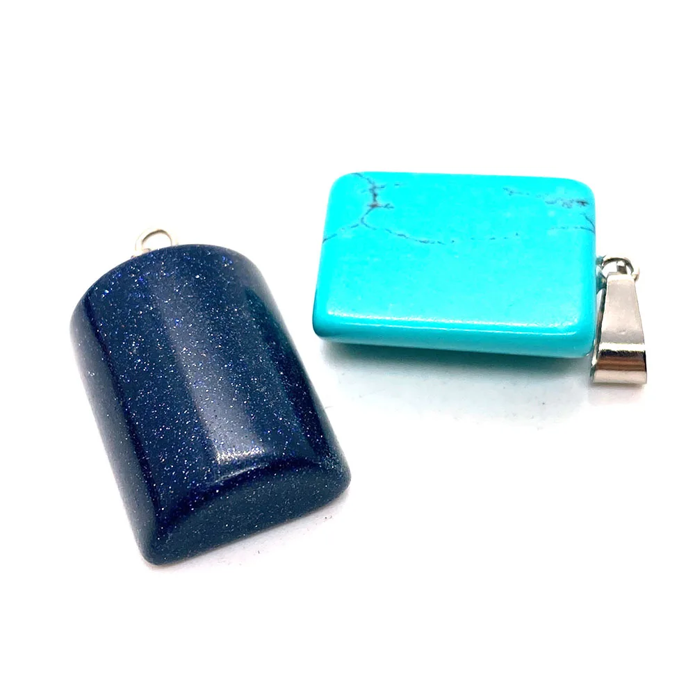 

5pcs Natural Stone Semi-cylindrical Pendant for DIY Jewelry Making, Necklace and Earring Accessories, Size 15x25mm