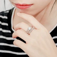 2 pcsset new couple ring set for women european and american fashion accessories rings jewelry