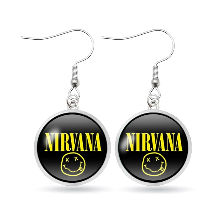 Рок группа улыбка Нирвана Броши стеклянный подвесной брелок шпильки ювелирные