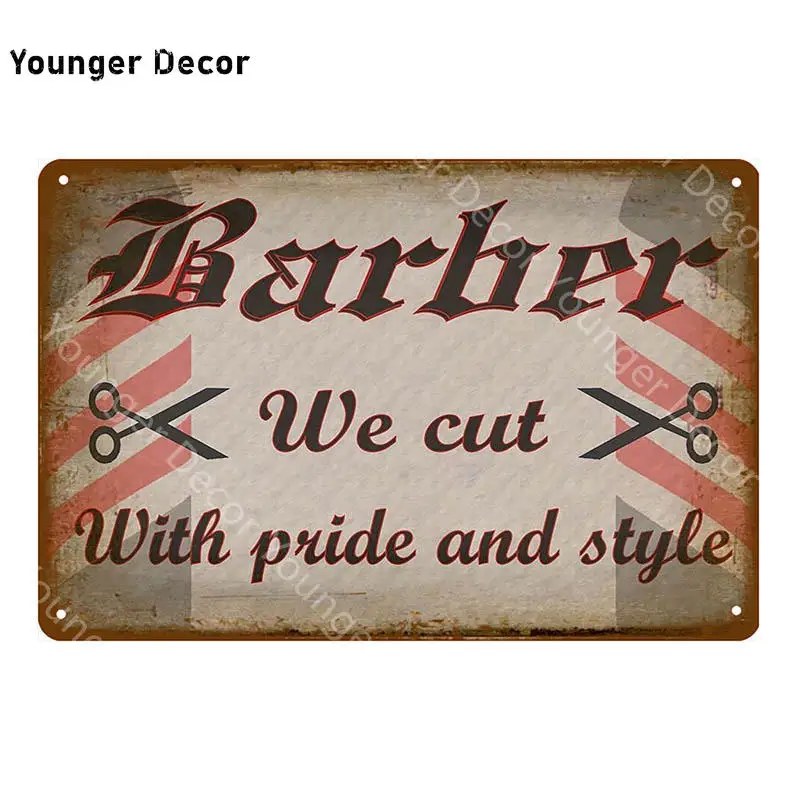 Barber Shop Metal Signs Haircuts And Shaves Advertising Decorative Board Home Wall Decor Hairdresser Gift Vintage Poster YI-165