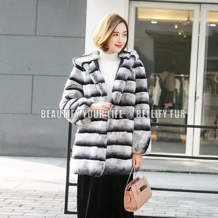 Европейские знаменитости модельные стильные меховые пальто шиншиллы Рекс