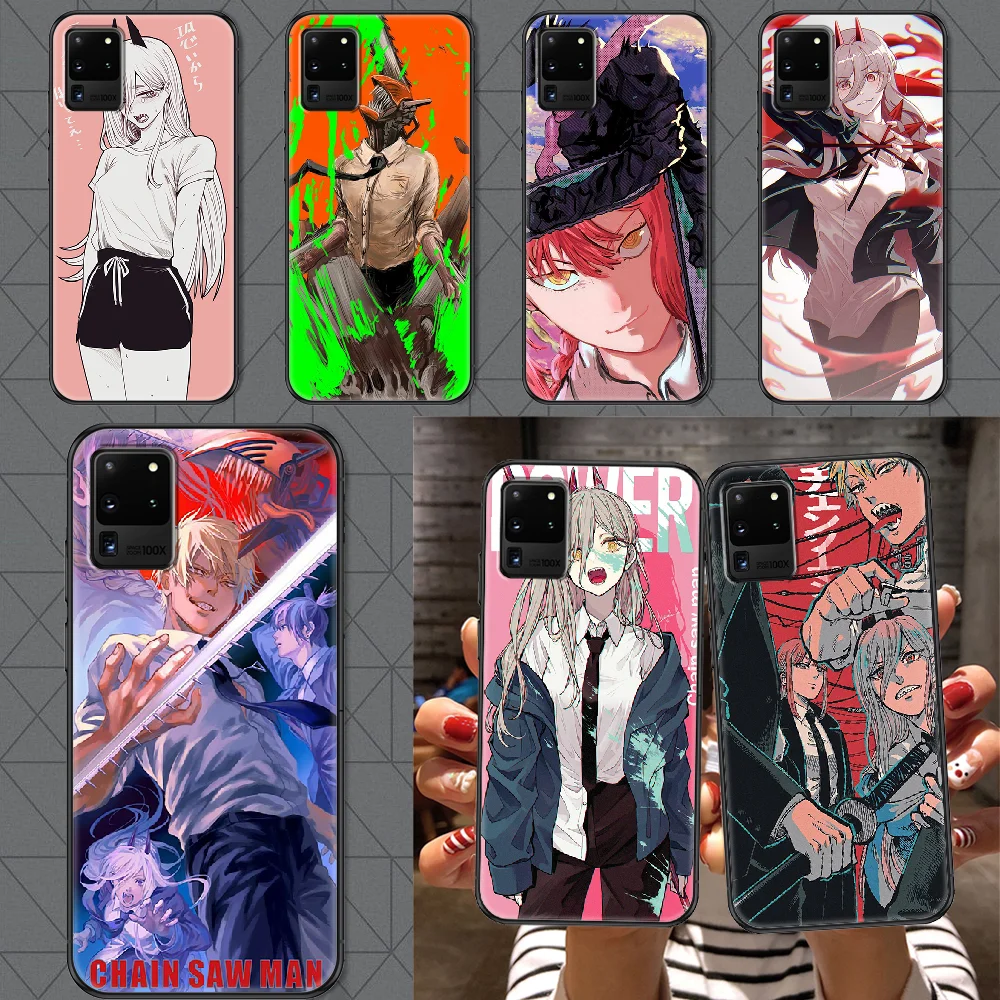 Чехол для телефона Anime Chainsaw Man для Samsung Galaxy Note 4 8 9 10 20 S8 S9 S10 S10E S20 Plus UITRA Ultra черный трендовый корпус 3D на.