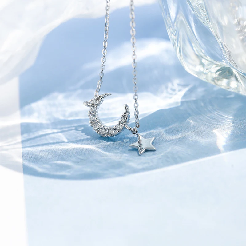 Подлинное серебро 925 пробы ожерелья для женщин ювелирный кристалл из Swarovskis