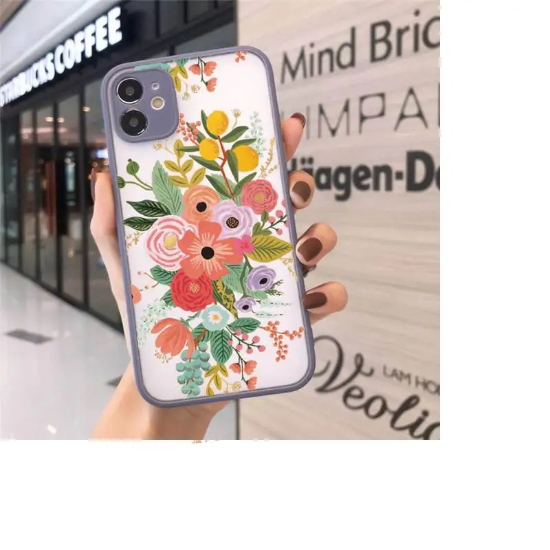 

Luxury Vintage flowers Phone Cases matte transparent For iphone 7 8 11 12 plus mini x xs xr pro max cover