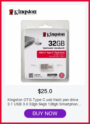 Kingston USB 3,0, флеш-накопитель, смартфон, Micro Memory, 16 ГБ, 32 ГБ, 64 ГБ, портативный накопитель, microDuo, OTG, usb флеш-накопитель, флешка