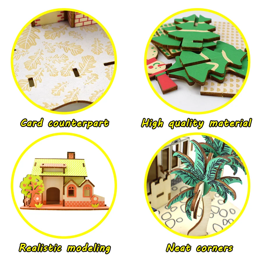 

Educational Kids Toys 3D Wooden Puzzle Toys for Children Jigsaw DIY Manual Handwork Model Wood Craft Kits Desk Decoration Kids
