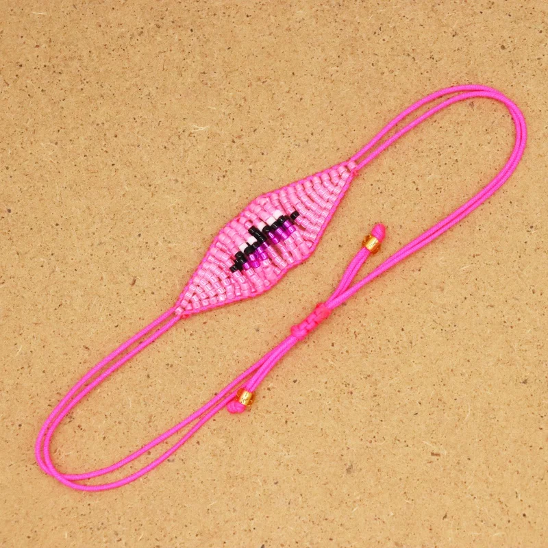 

ZHONGVI Miyuki Bracelet Sexy Lips Bracelet For Women Jewelry Lucky Pink Pulseras Mujer 2021 Handmade Wedding Gifts Wholesale