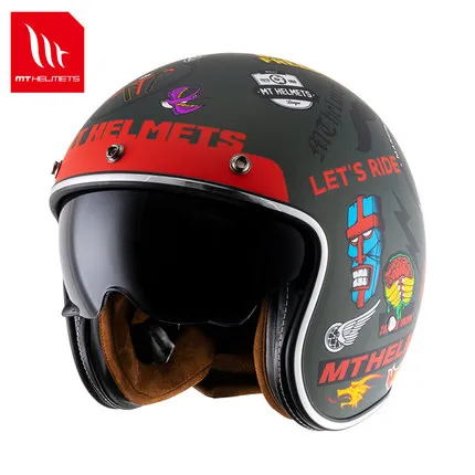 

Мотоциклетный шлем Casco Moto: MT Harley в стиле ретро для мужчин и женщин, всесезонные универсальные линзы с защитой от царапин и солнцезащитный