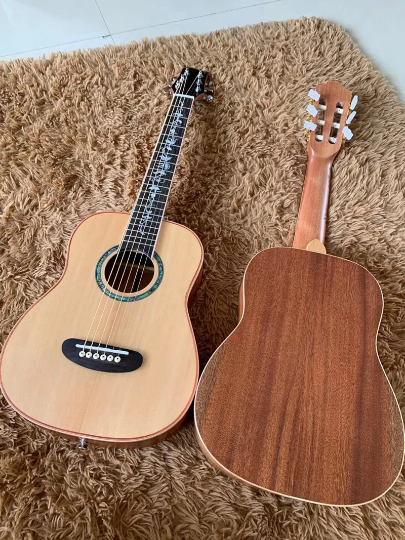 Мини-гитара 30 дюймов акустическая гитара 6 струн дорожная полная твердая