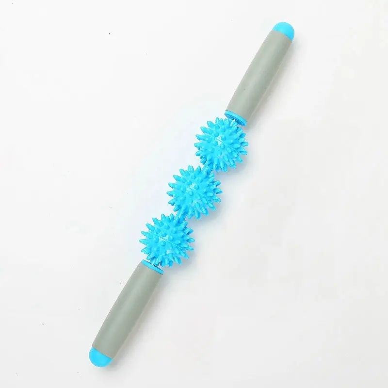 

Long Thorn Mace 3 Ball Massage Stick Relax Fascia Stovepipe Yoga Fitness Exercise Equipment Bodybuilding Sports