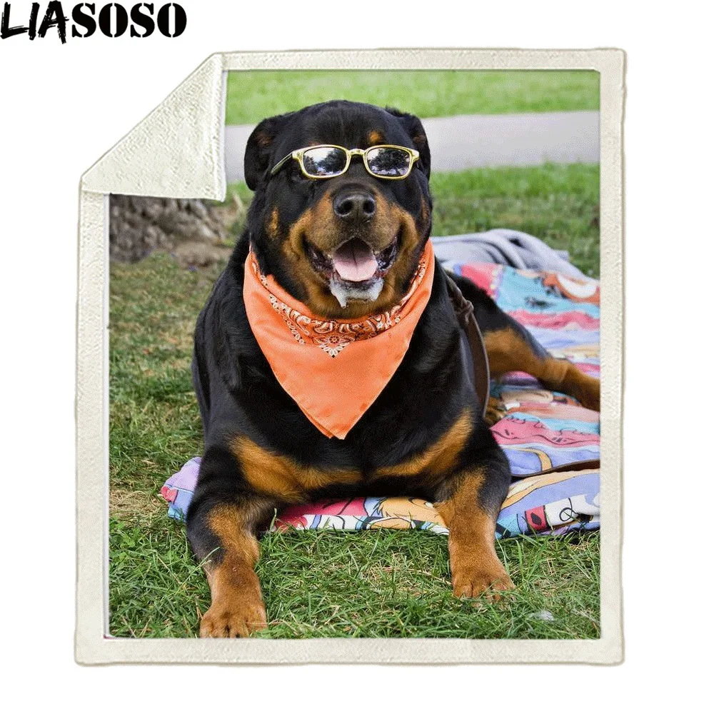 

LIASOSO Animal Dog Blanket 3D Print Harajuku Funny Plush Sherpa Blanket Sofa Bed Chair Leisure Travel Out Soft Quilt