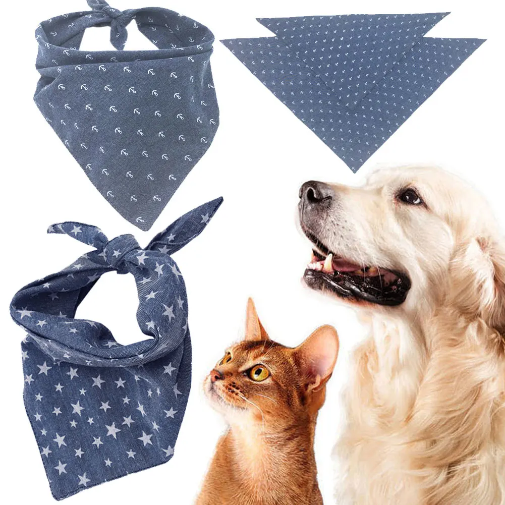 

Товары для домашних животных с принтом в ковбойском стиле для маленьких собак, милый мягкий ошейник для кошек, бандана для собак из искусств...