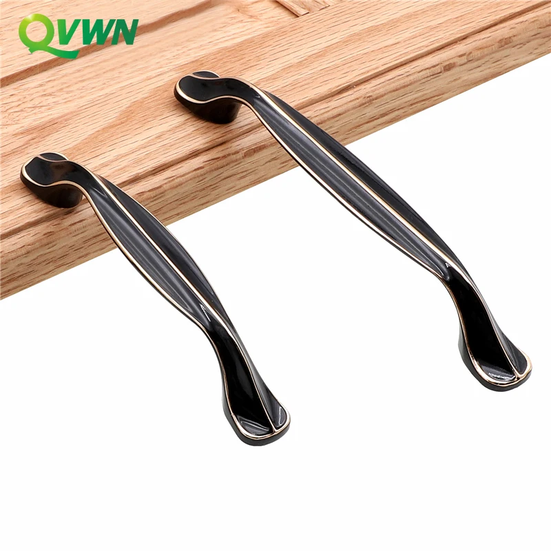 QVWN черные ручки шкафа из цинкового сплава в американском стиле кухонные для