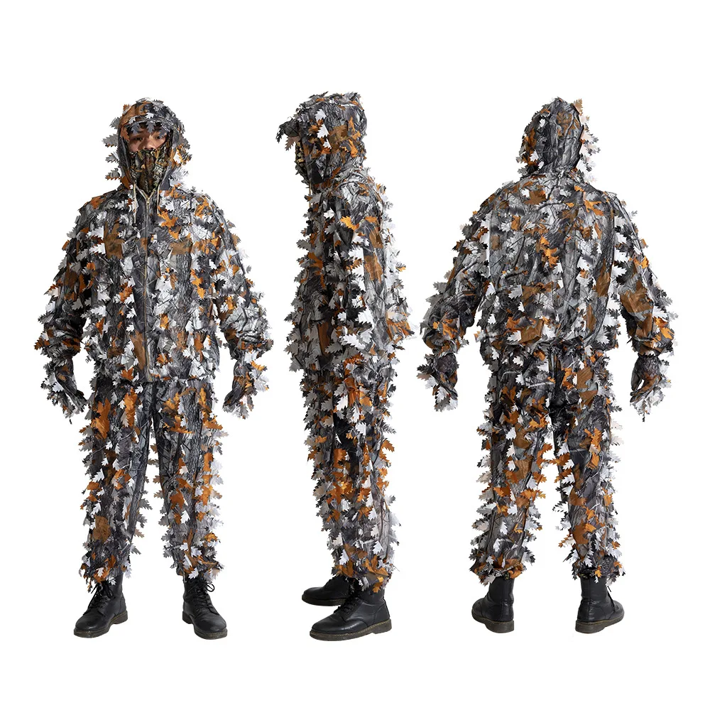 Охотничий костюм из дышащей бионической камуфляжной ткани с кленовыми листьями