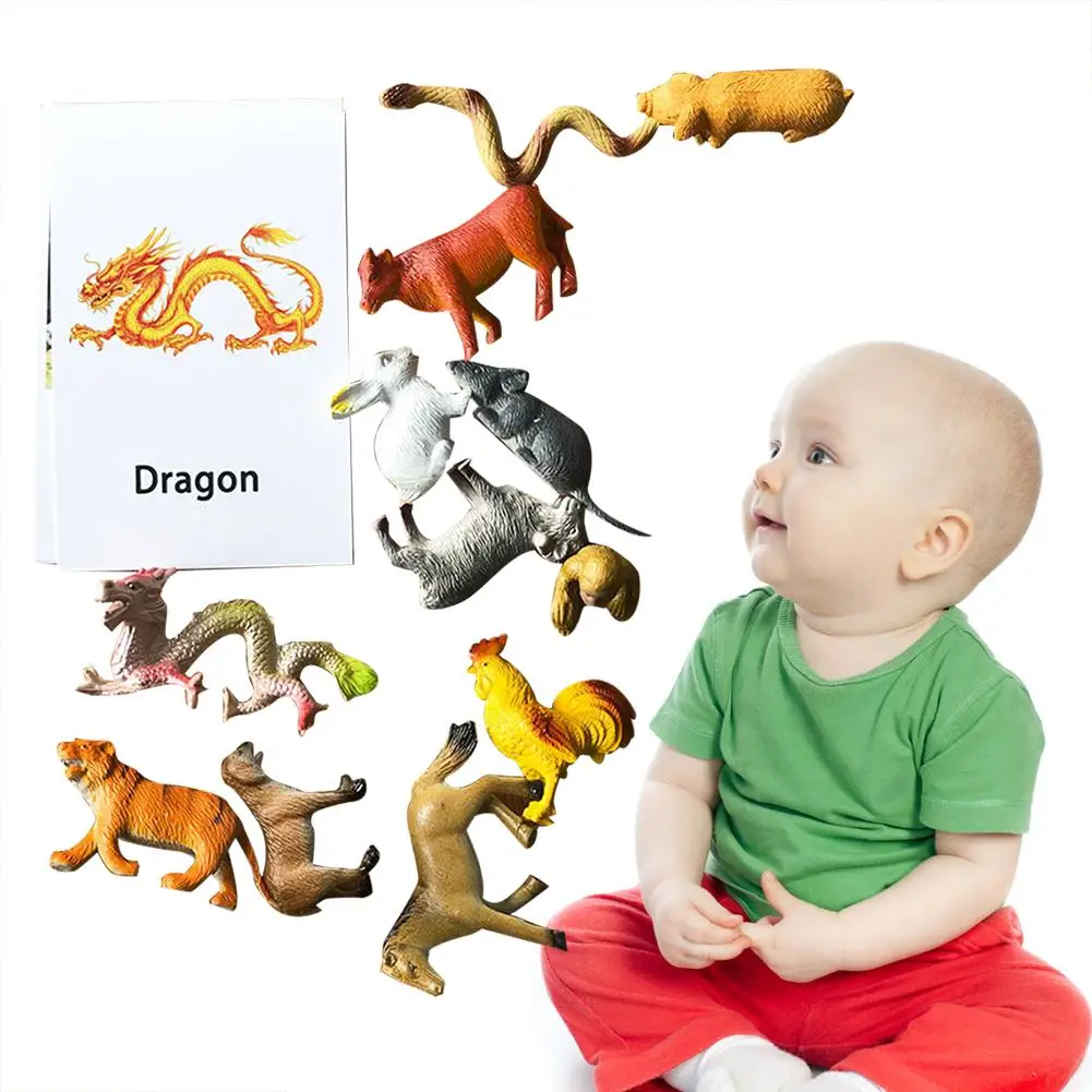 Когнитивные животные английские карты игрушки обучающие фигурки животных с