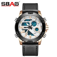 sbao 30m waterproof dual display analog led electronic quartz watch military mens sports electronic watch mens watch