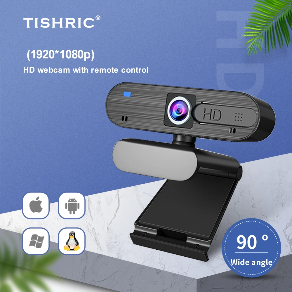 Веб-камера TISHRIC H703 1080P с автофокусом USB 200 Вт Full HD 30 кадров | Компьютеры и офис