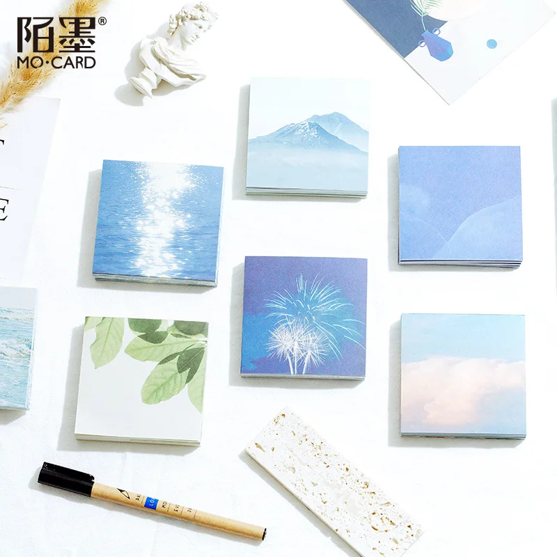 

Fresh literary landscape handbook message notes Theme Memo Pad Stickers Decal Sticky Notes Scrapbooking Diy Kawaii Notepad Diary
