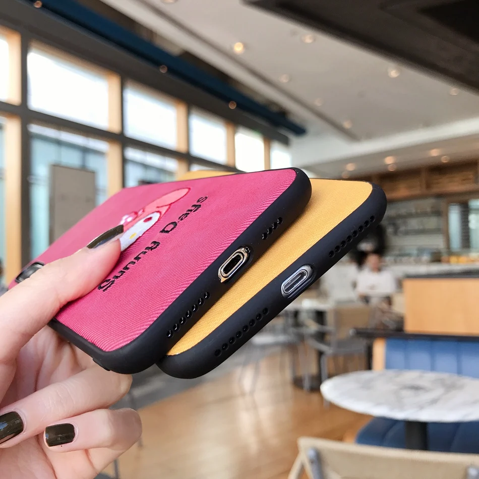 Чехол для телефона с милой мультяшной вышивкой Melody iPhone X 11 Pro Xs Max Xr 8 7 Plus 6 6s Мягкий