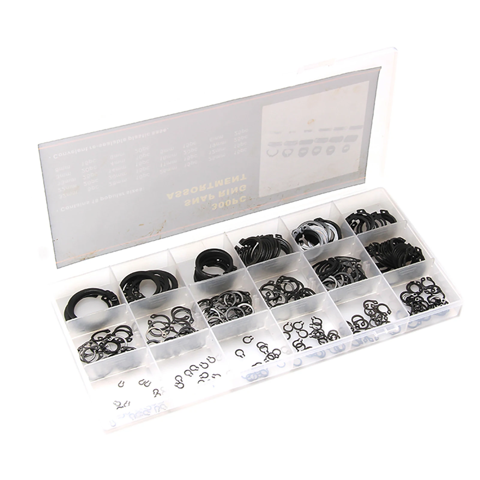

300pcs Snap Ring External Circlip Assortment Kit Set with Storage Box Poratble 300pcs Circlip