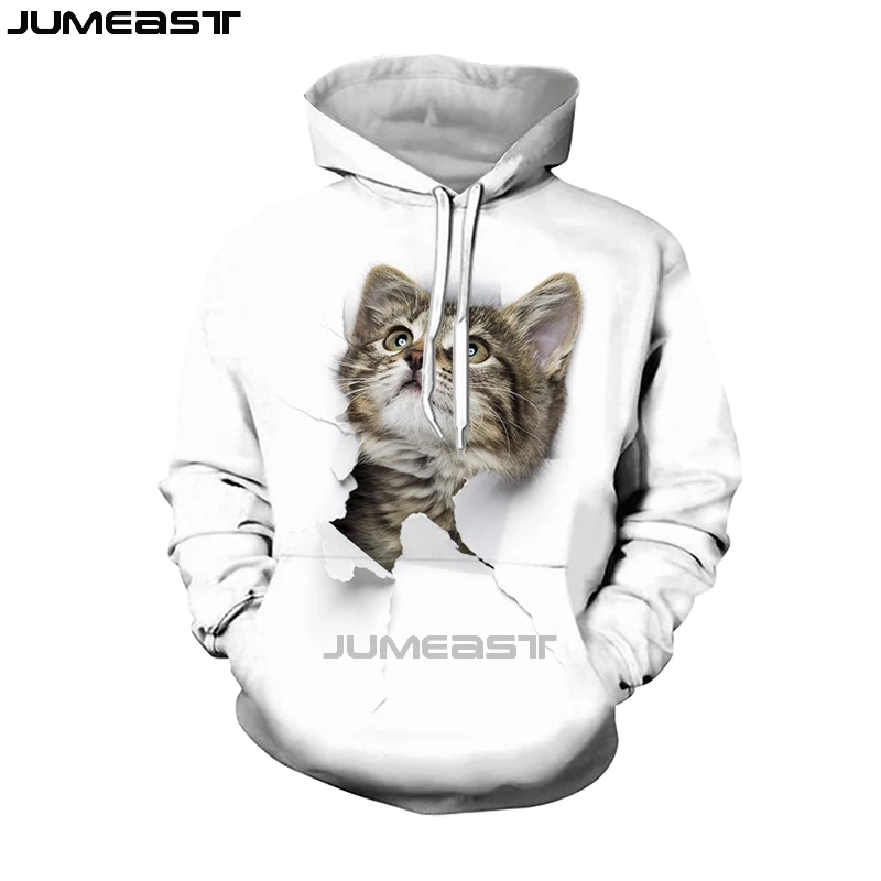 

Jumeast Men Women 3D Sweatshirt Cat Scratching Paper Oversized Coat Harajuku Casual Pullover Fashion Funny Spring Autumn Hoodies