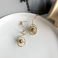925%c2%a0silver%c2%a0needle asymmetry abstract ear drop earrings irregular personality metal curve line dangle earrings jewelry gifts