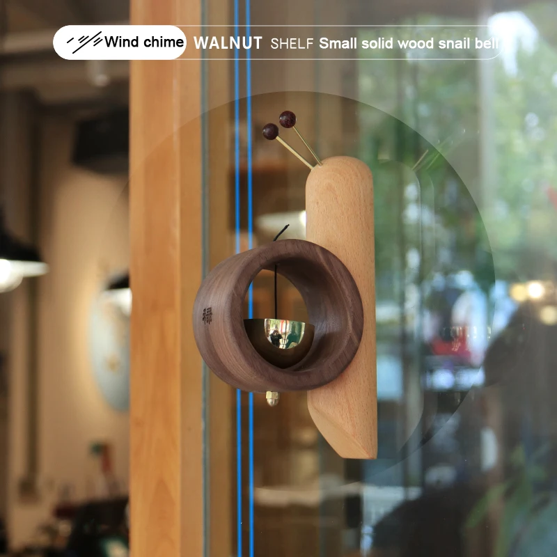 

Home Decor Wind Chime Solid Wood Housewarming Gift Small And Lovely Snail Suction Doorbell Handmade Refrigerator Copper Bell