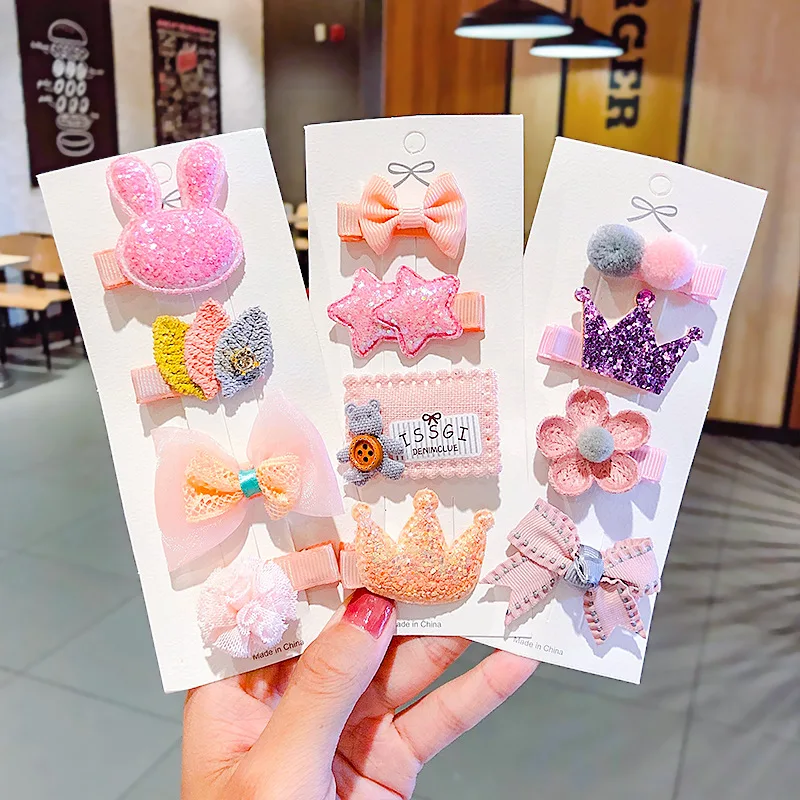 Заколки для волос с бантом девочек Милые кружевные детские заколки со звездами