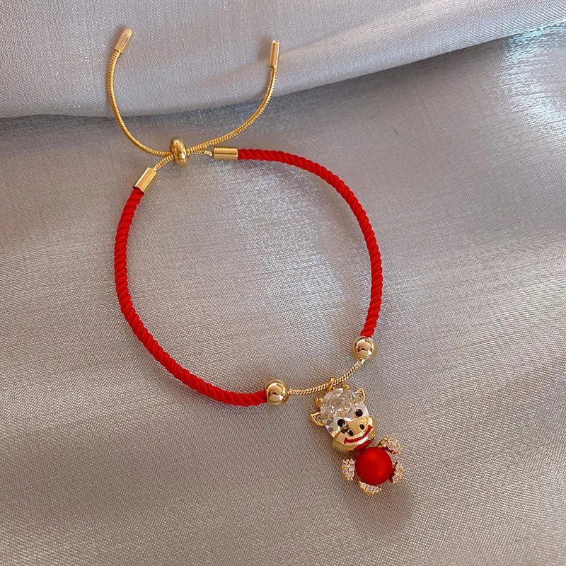 Новинка 2021 корейские красная веревочная цепь браслеты из коровьей кожи для