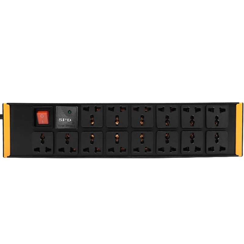 

PDU Power Strip 14 Ways Universal Outlets Mains Switch Wall Socket Plug Strip Adapter 16A 110V-250V 2m Extension Cable