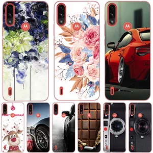phone bags cases for motorola moto e7 power e7 e7 plus cover soft silicone fashion marble inkjet painted shell capa free global shipping