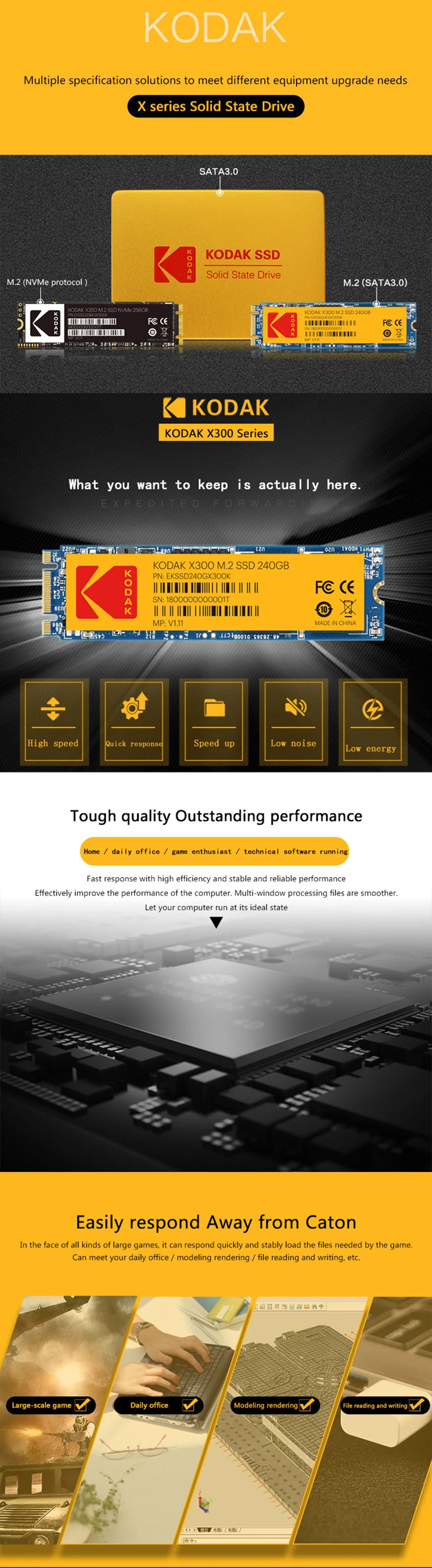 Kodak X300 SSD M.2 диск PCIe SSD M2 120GB NVME 2280 128 ГБ 256 512 1 ТБ внутренний жесткий диск 240GB твердотельный накопитель для ноутбук нетбук