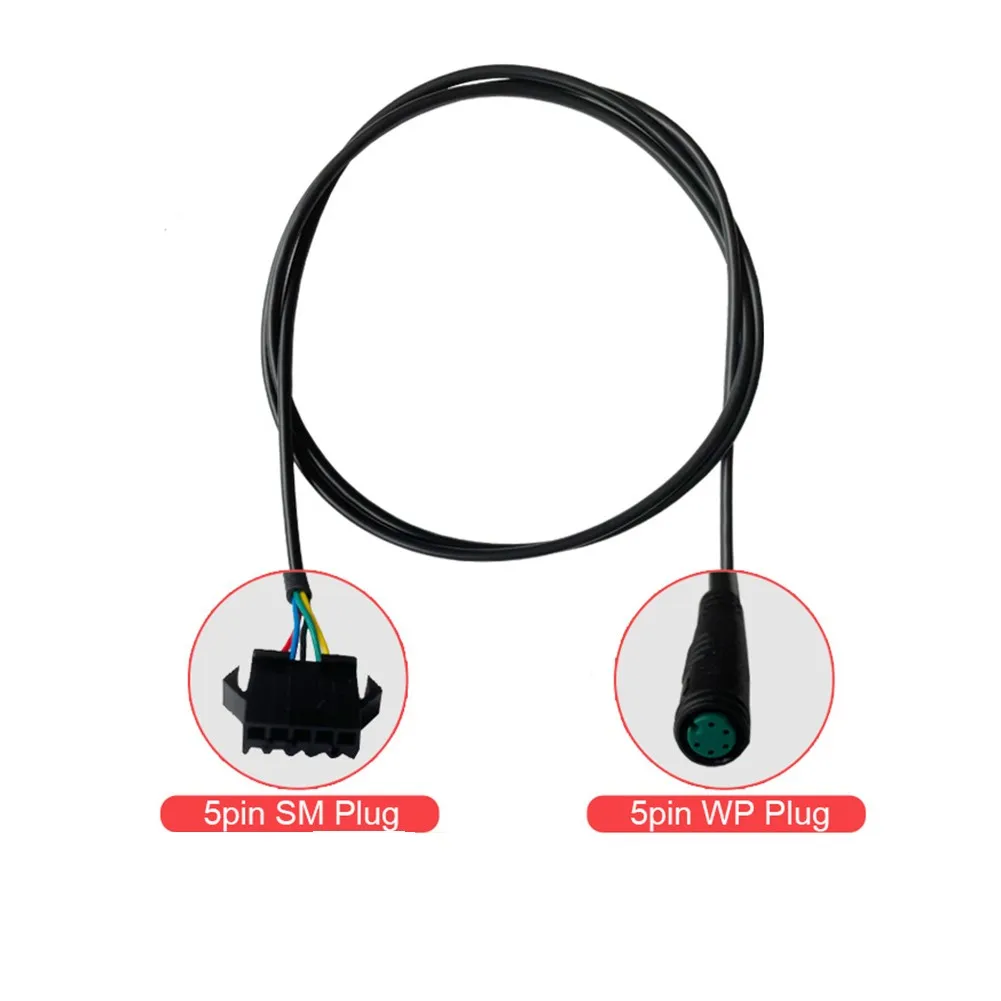 

E-Bike 5 Pin Waterproof SM Connector Adapter Cable For KT Display Electric Bicycle 1.5m Length Durable Cycling Parts Accessories