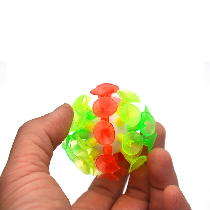

Plastic Soft Children Outdoor Fun Sport Games Sucker Sticky Self-Adhesive Glowing Ball Educational Novelty Toys Kids Toy Ball