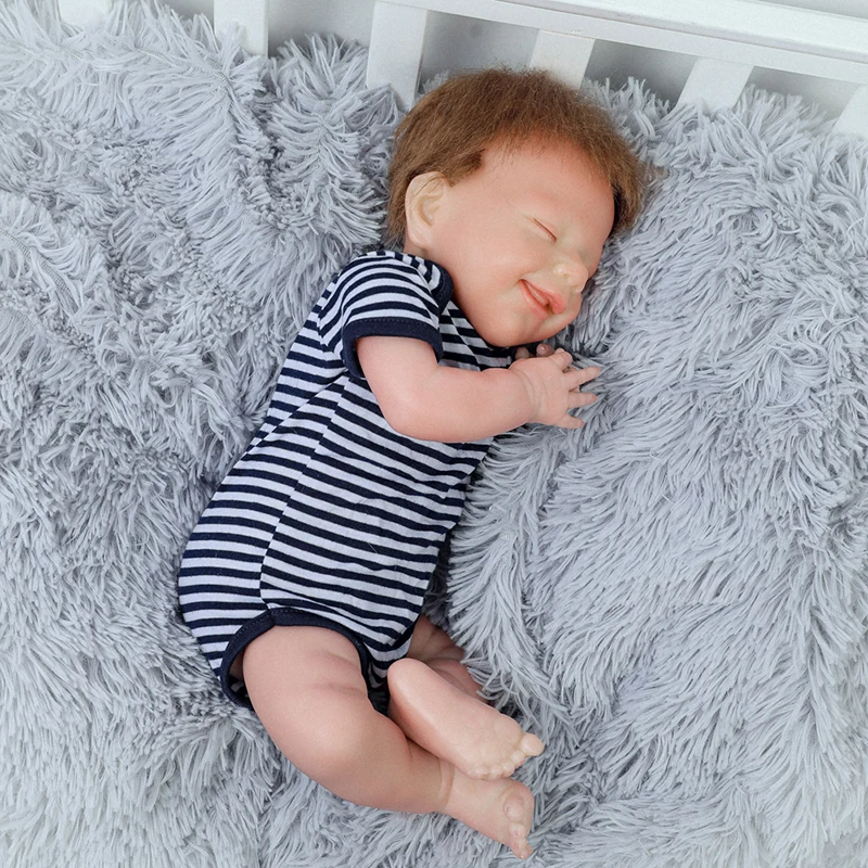 

18Inch Cute Newborn Baby Doll Soft Silicone Vinyl Realistic Doll Cloth body Baby Newborn Birthday Christmas Present