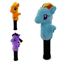 6 colors cartoon horse golf head covers fit hybrid woods sport animal golf fairway headcover mascot novelty cute gift