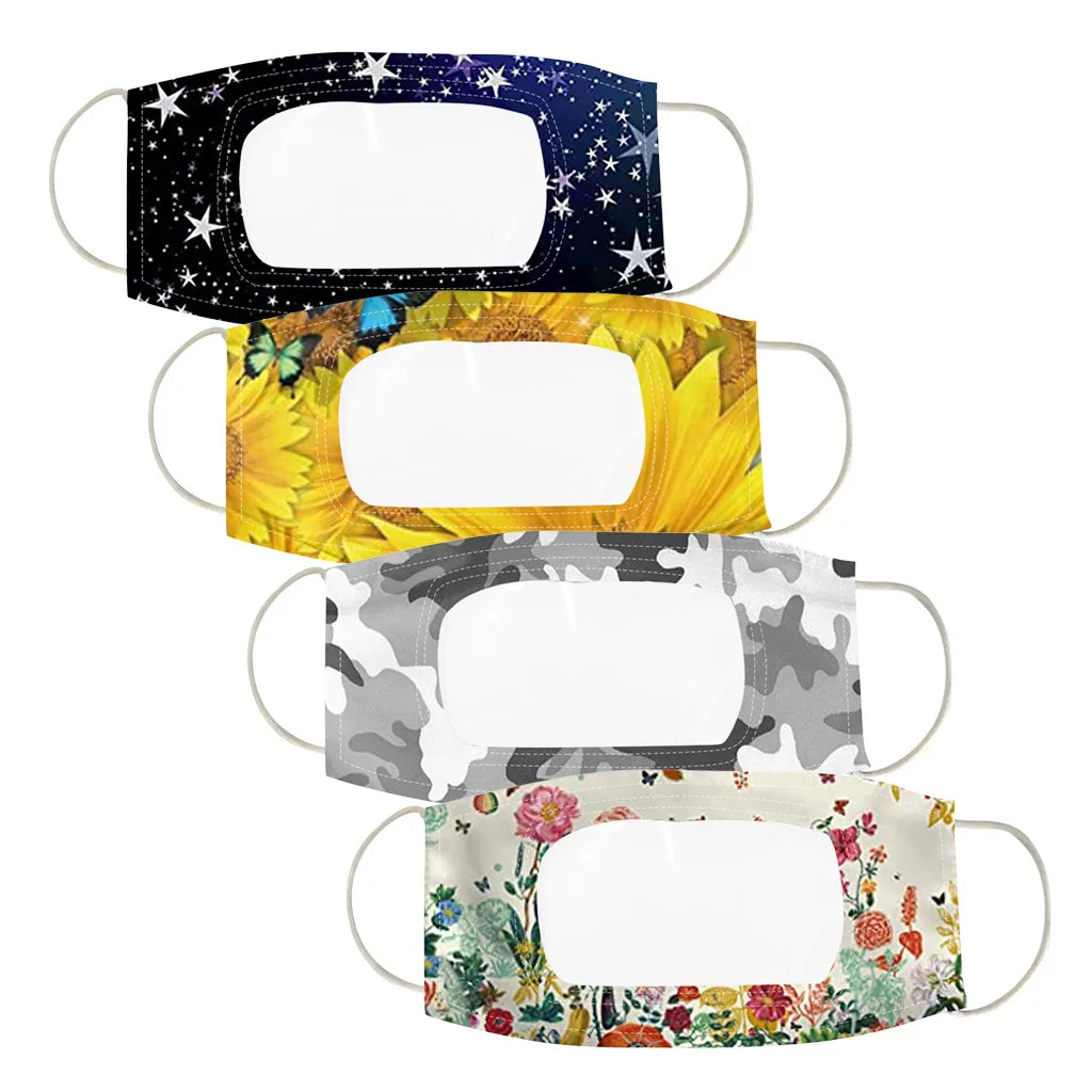 Пылезащитная Маска 4 шт. смайлик коммуникатор маска для лица с прозрачным