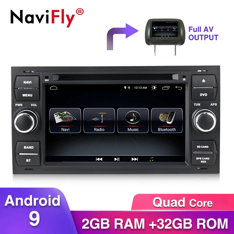 Android 9,0 Автомобильный мультимедийный DVD плеер для Ford Focus Kuga транзит с WI-FI BT gps навигации радио TDA7851 3g