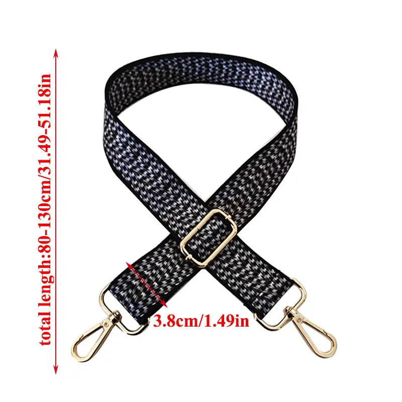 

3.8cm Wide Spot Patterns Nylon Handle Bag Strap Women Removable DIY Shoulder Rainbow Handbag Accessories Purse Strap