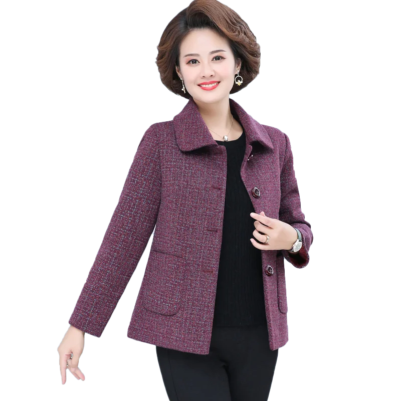 

5XL Plus Size 2021 Autumn Women Fashion Long Sleeve Turn-down Collar Pockets Single Breasted Jackets Winter Casual Outwear Coat