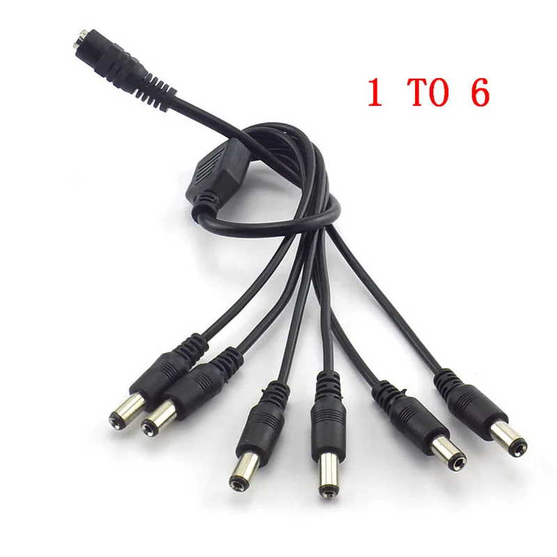 12V 1 Female to 2 3 4 5 6 8 штекерные соединители питания постоянного тока с разъемом