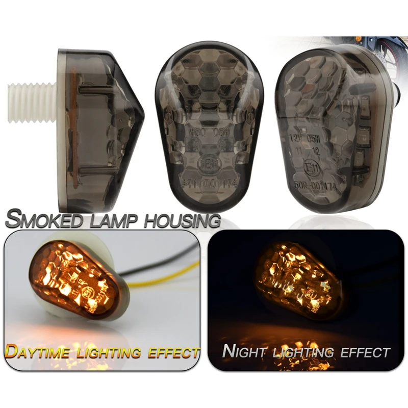 

Motorcycle 2Pcs LED Mount Flush Blinker Tail Indicator Turn Signals Light for Yamaha YZF R1 R6 R6 SFZ1S FAZER