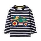 Хлопковая футболка для мальчиков 2-7 лет, с длинным рукавом и круглым вырезом