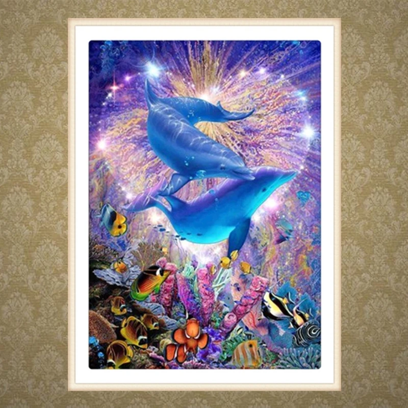 

Dolphin 5D Full Diamond Embroidery Painting DIY Painting Cross Stitch Home Decor D2TD