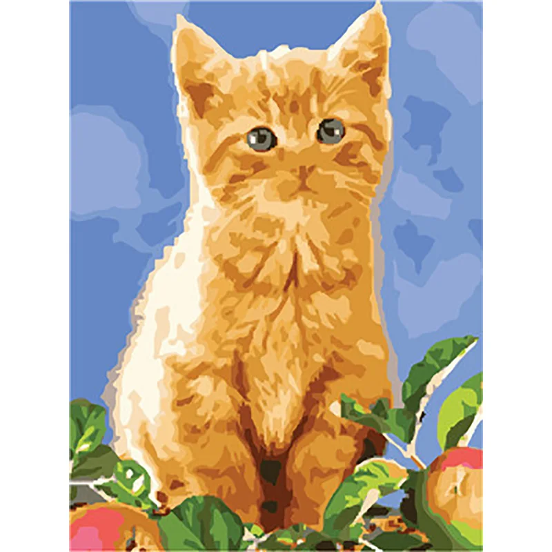 Cat 24 Рамка Животные Кошки Сделай Сам Набор для рисования по номерам Современная Настенная художественная картина холст краски уникальный подарок для домашнего декора небо gato - Цвет: Cat 24
