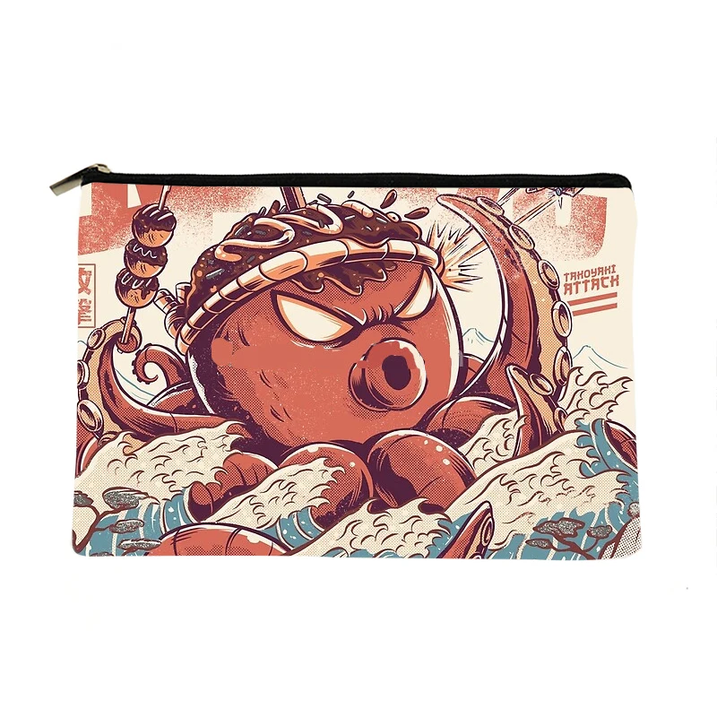 

Women takoyaki attack Printed Make up bag Fashion Women Cosmetics Organizer Bag for Travel Colorful Storage Bag for Lady Bag