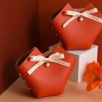 leather gift packaging bags love heart small boxes for gifts wedding favors gift box baby shower birthday party decoration